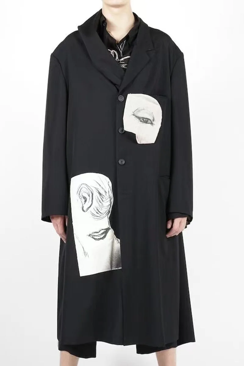 

Korean Japan Owen Yohji Style Clothes men's wind coat for men oversize men's clothing
