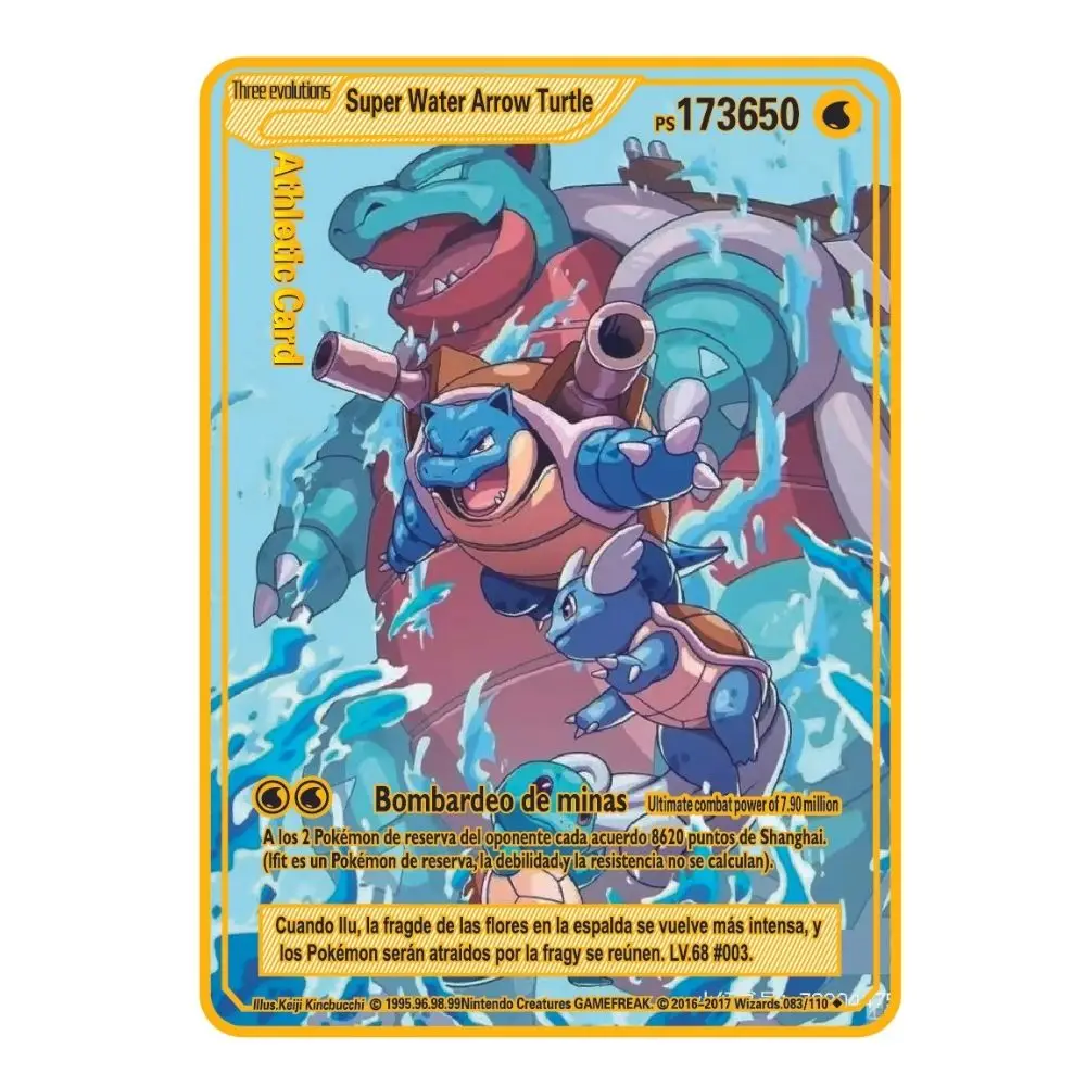 

8000 Arceus Vmax GX Golden Pokemon Cards in Spanish Iron Metal Pokmo Letters Kids Gift Game Collection Cards