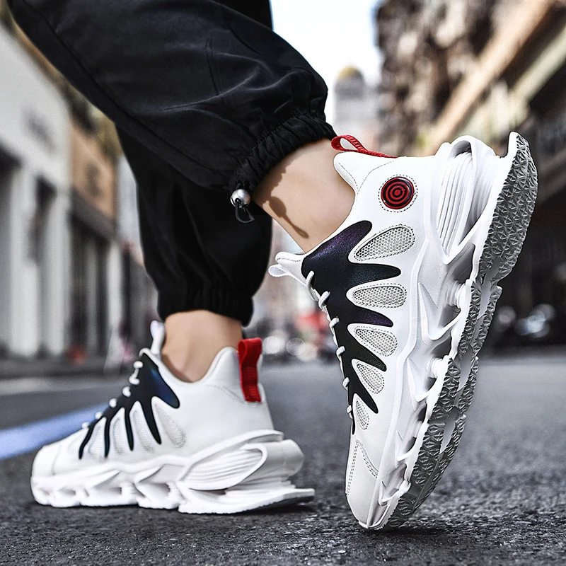 Reflective Men's Casual Sports Shoes Elasticity Cushioning Male Baskets Sneakers Lightweight Breathable Mesh Plus Running Shoes