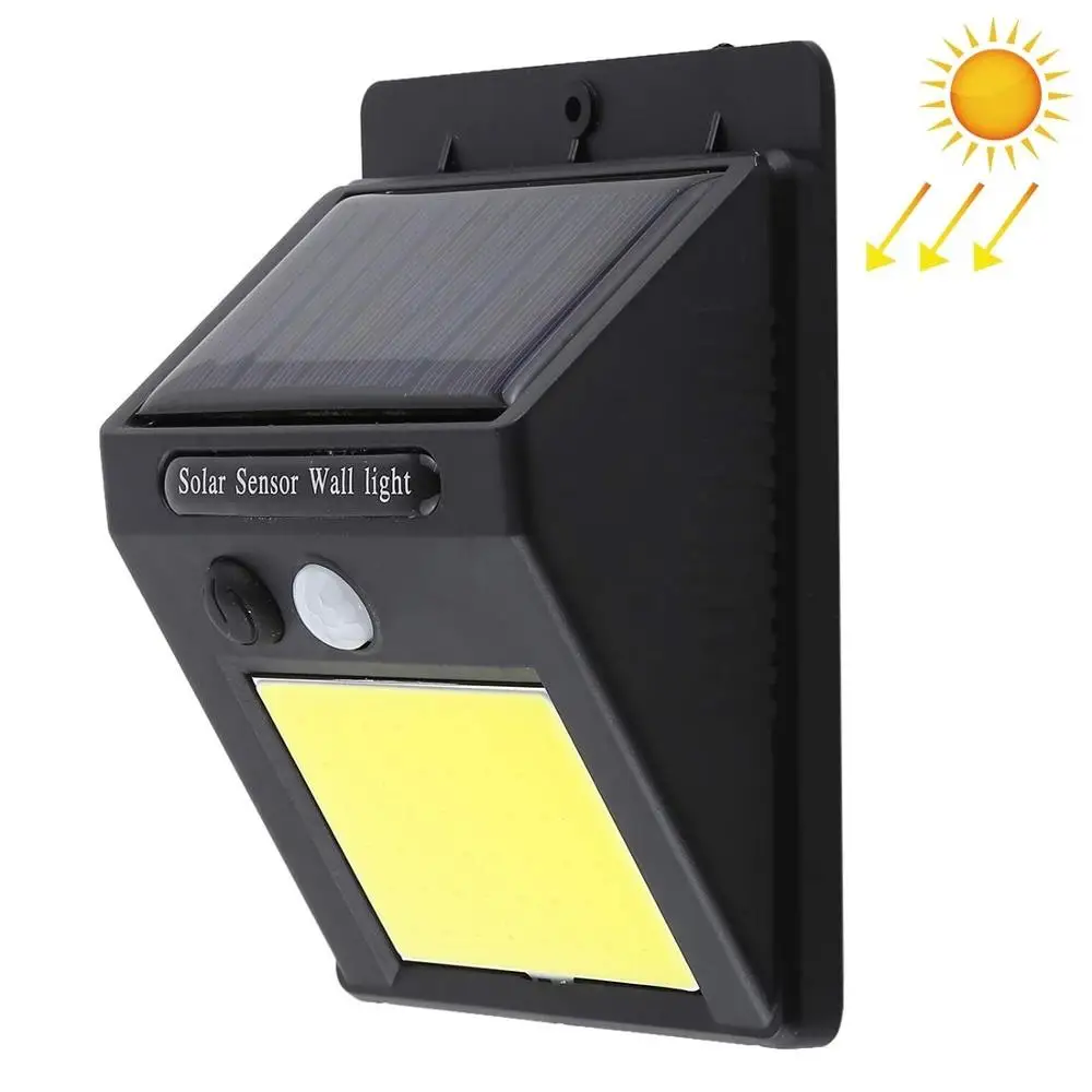 

LED COB Solar Lamp Outdoor Waterproof Solar Motion Sensor Wall Light Security Lighting with Easy Install for Patio Yard Solar