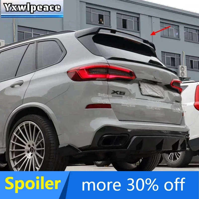 Для BMW X5 G05 2018-2022 спойлер ABS глянцевый черный/углеродный вид задний на крышу