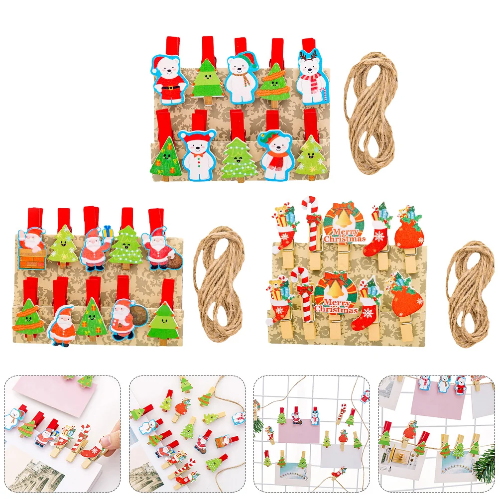 

30pcs Multifunctional Clothespins Photo Clip Birthday Christmas Wedding