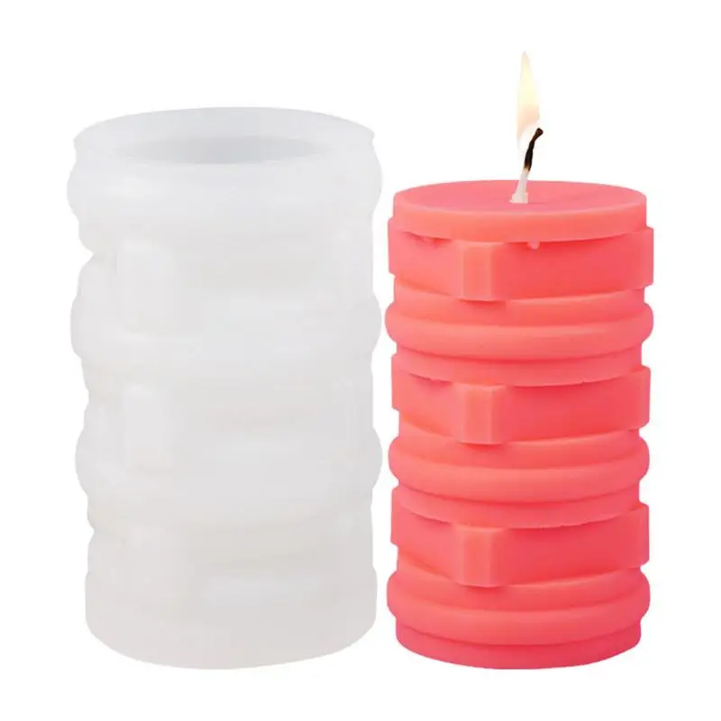 Gypsum Silicone Mold DIY Column Molds For Beeswax Handmade Art Crafts Accessories For Making Cake Scented Candle And Soap Easy