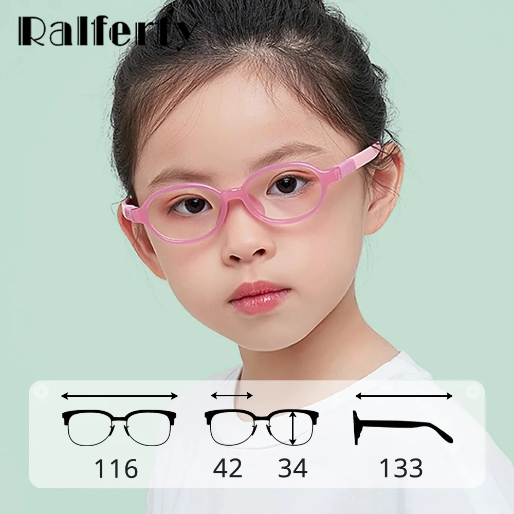 

Ralferty Bluelight детские розовые гибкие силиконовые защитные очки для детей очки для близорукости по рецепту оправа D5116