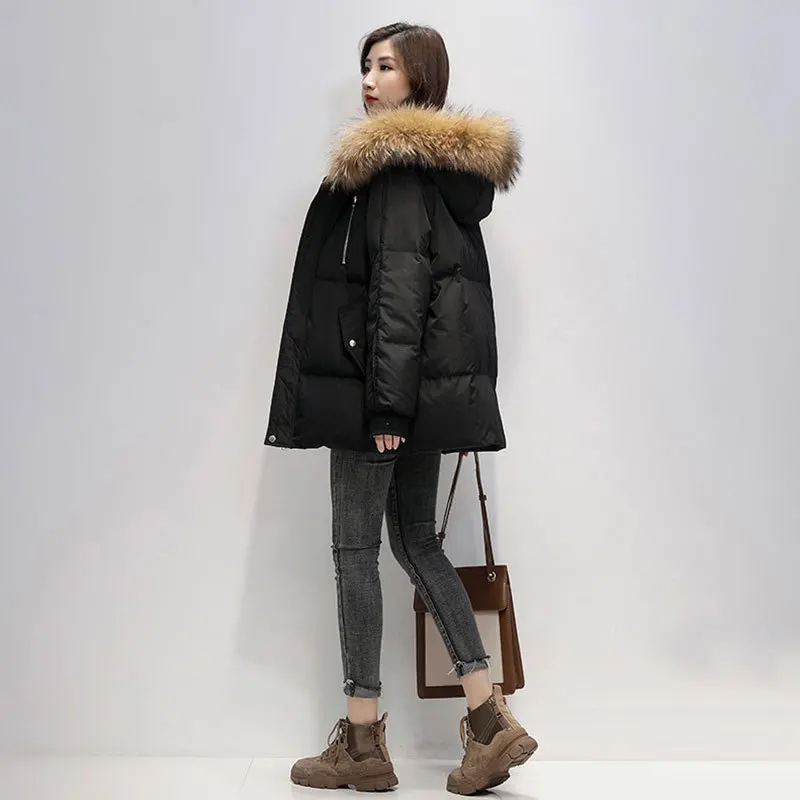 Fashion Classic Down Coats with Furry Collar Urban Women Casual Commute Short Cotton Coats New Autumn Winter Warm Thick Outwears