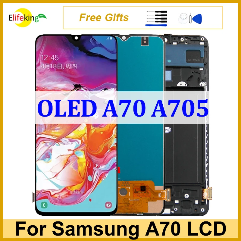 ЖК-дисплей AMOLED для Samsung Galaxy A70 A705, сенсорный экран A705FN A705YN, дигитайзер в сборе, сменные экраны, 100% протестирован