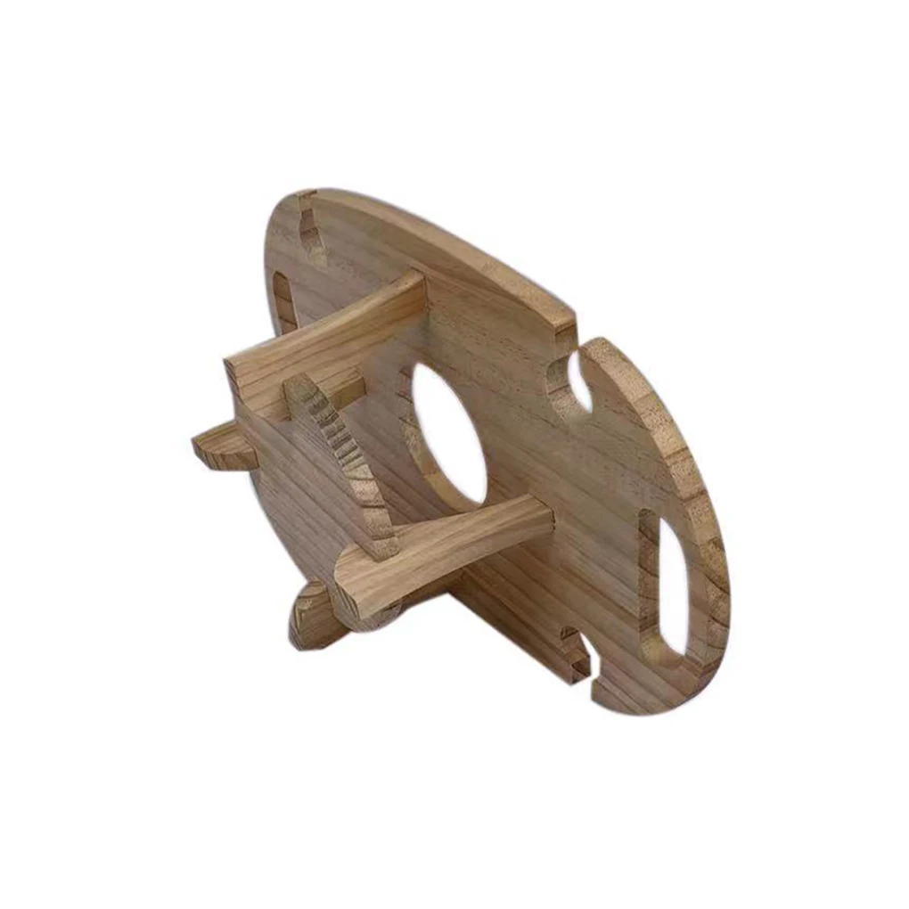 

Outdoor Wine Table Holder Collapsible Wooden Picnic Removable Dining Desk Shelf Garden Food Supplies for Camping Beach Party