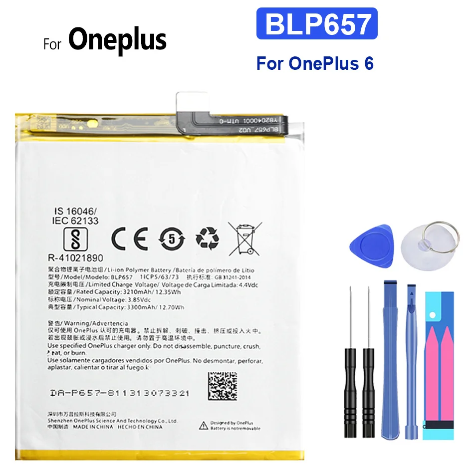 

Аккумулятор для телефона BLP657 для OnePlus 6 OnePlus6 One Plus 1 + 6T 7 6 5 5T 3 3T 2 1 A0001, аккумулятор + трек-код