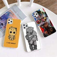 groot marvel avengers phone case for iphone 13 12 11 pro max mini xs max 8 7 plus x se 2020 xr silicone soft cover
