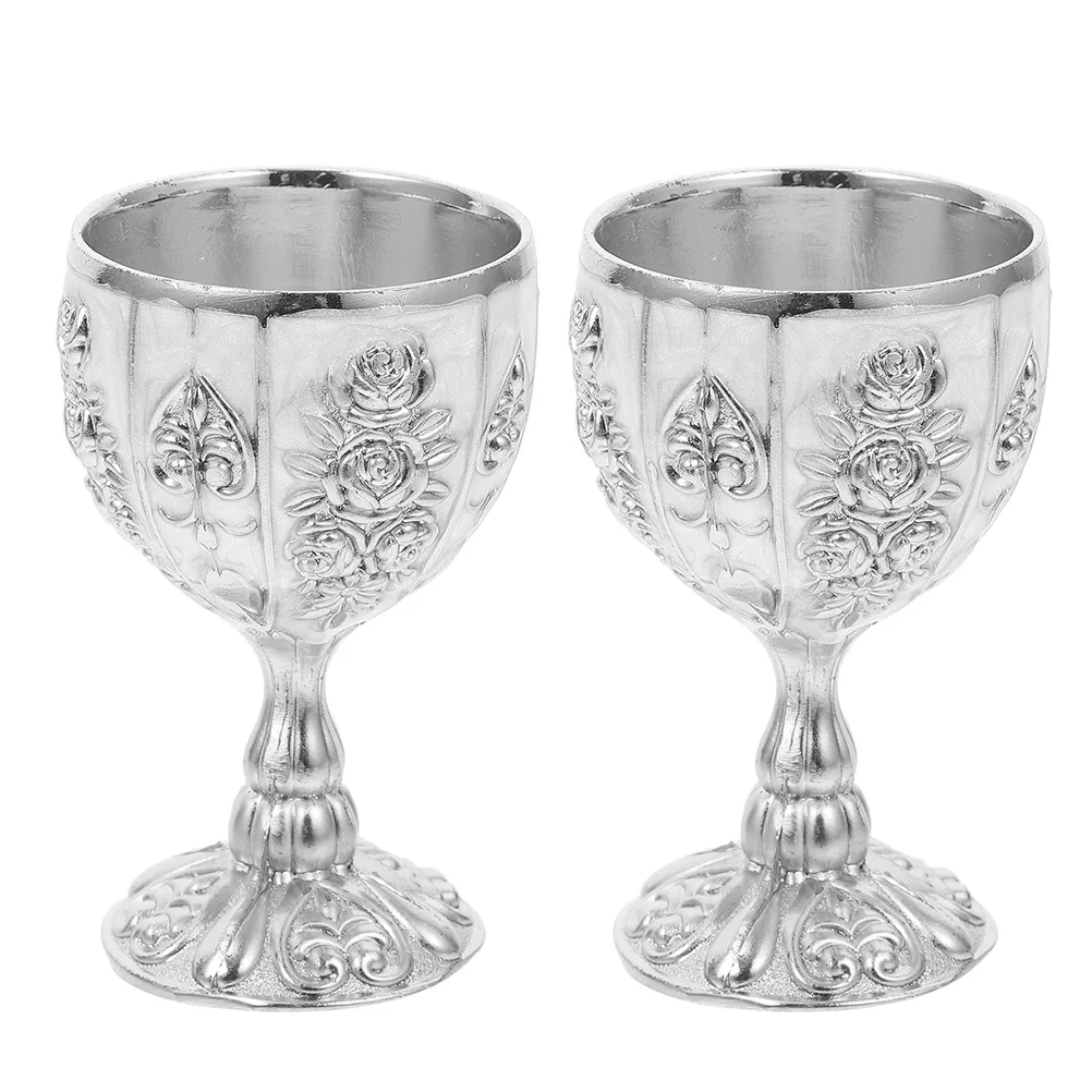 

Cupglasses Goblet Cocktail Coffee Chalice Metal Reusable Champagne Cups Vintage Mug Drinkingbeverage Retro Tea Embossed Whisky