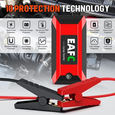 EAFC 600A/1200A Автомобильный стартер PowerBank Аварийный усилитель Авто зарядное устройство 12 В Батарея JumpStarter Светодиодный светильник Автомобильное пусковое устройство