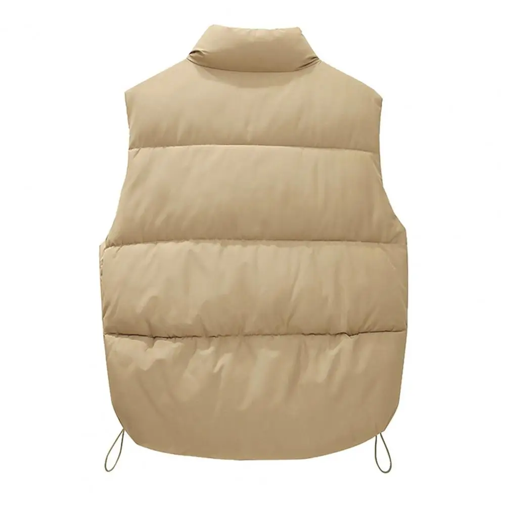 

Warm Coat Thickened Sleeveless Women's Winter Vest Warm Stand Collar Coat with Neck Protection Zip Up Cardigan Waistcoat Stand