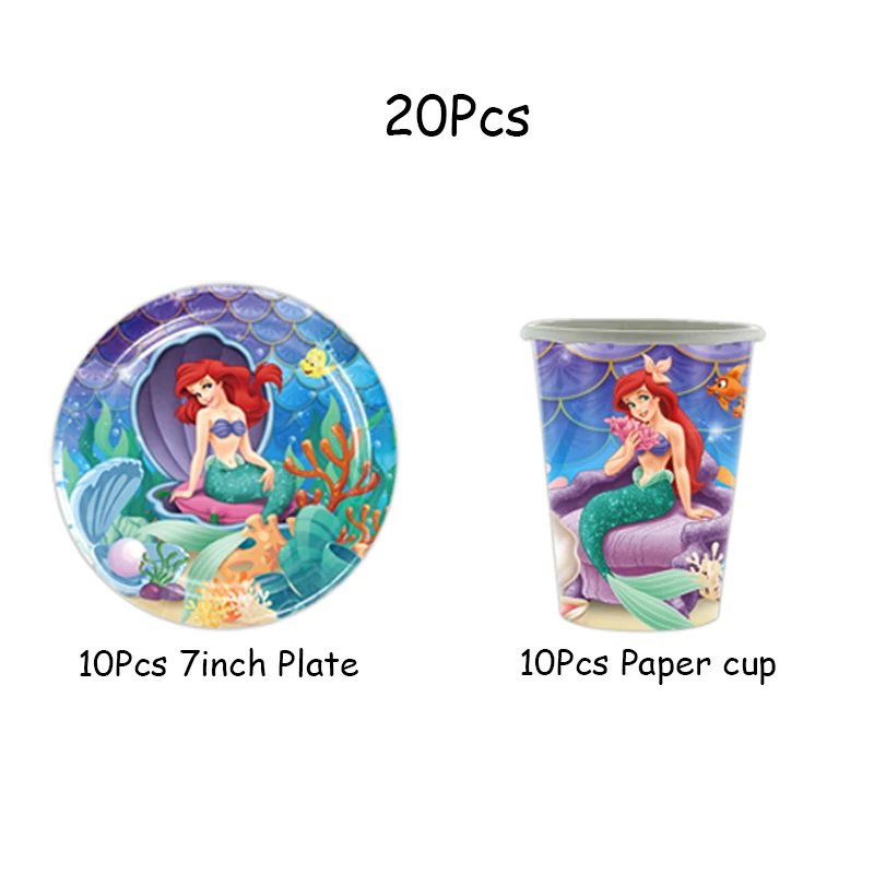 

Одноразовая посуда Disney MINISO Маленькая Русалка Ариэль