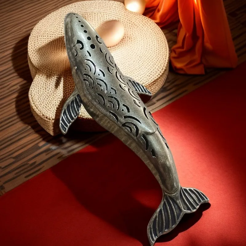 Античная бронзовая посуда подержанная печь для благовоний сна с Китом