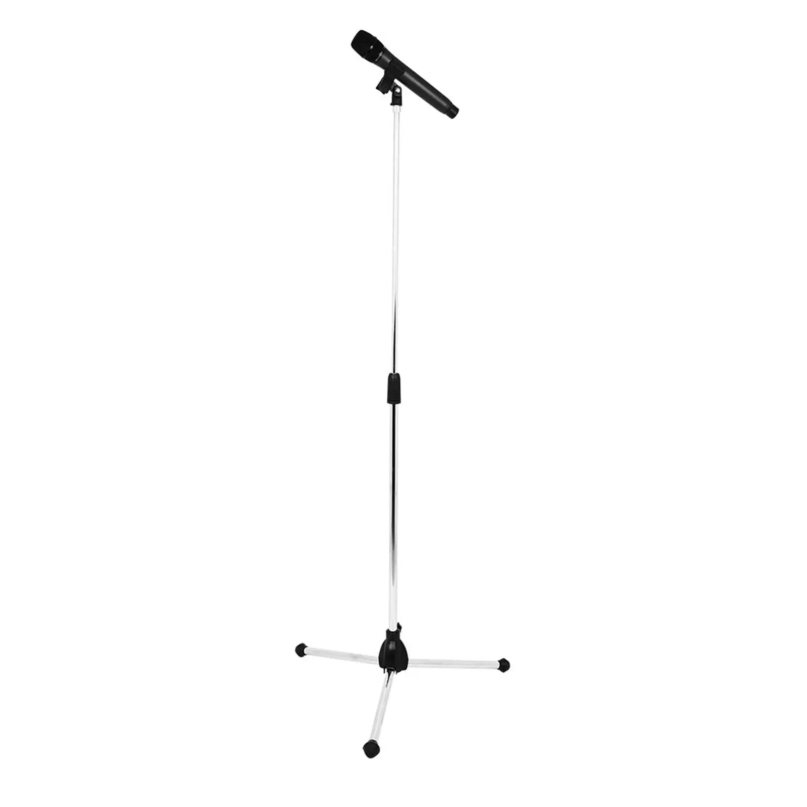 Professional Telescopic Microphone Stand Stage Mic Tripod Holder with 2 Mic Clip