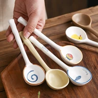 japanese cute small spoon home creative underglaze color hand painted ceramic tableware spoon spoon dessert spoon
