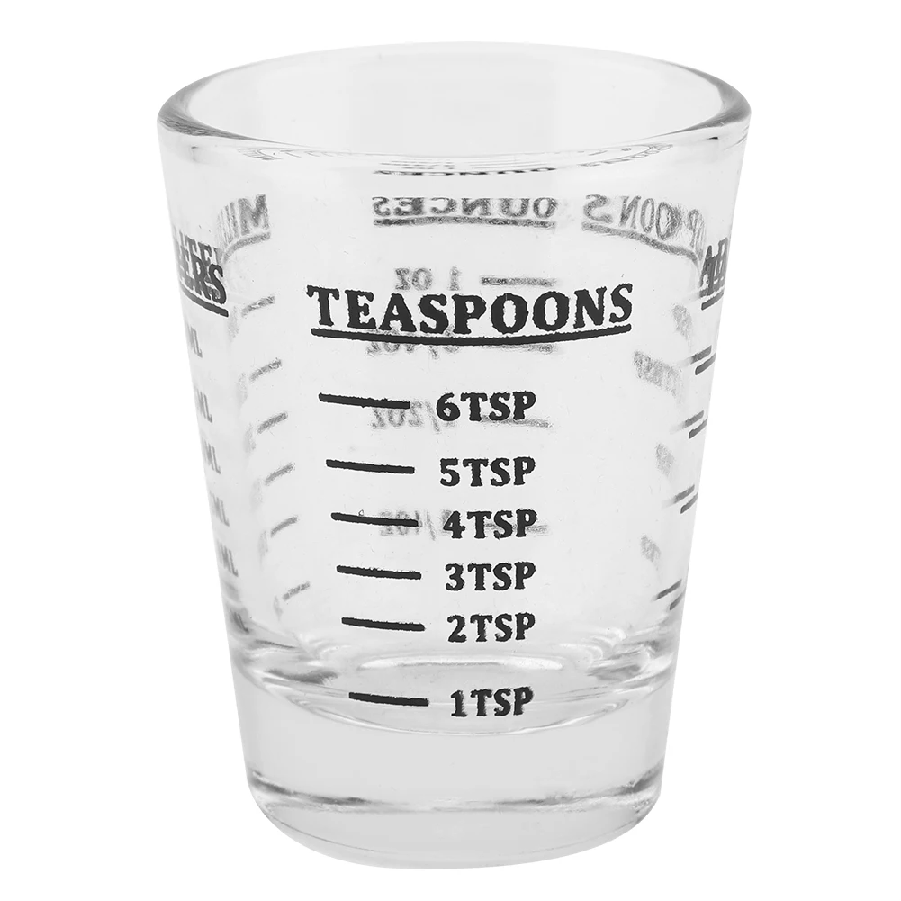 

Small Glass Measuring Cup Oz / Ml / Teaspoon / Tablespoon 4 Scales 1ounce 30ml Kitchen Tool