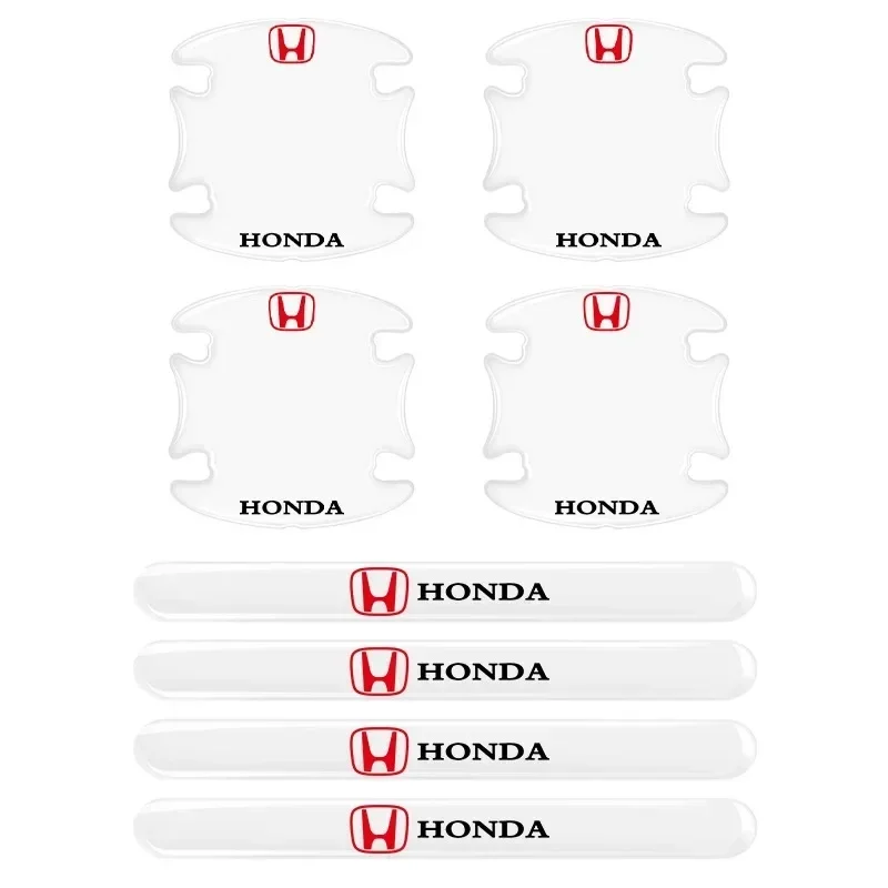 

8 шт./4 шт., защитные наклейки на дверную ручку автомобиля, прозрачные наклейки против царапин для Honda Accord Odyssey Civic CRV Inspire Envix City