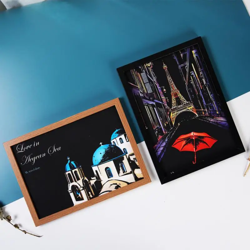 

DIY игрушки для рисования Радуга царапины искусство мини-заметки с деревянным стилусом Искусство и ремесла для детей подарок