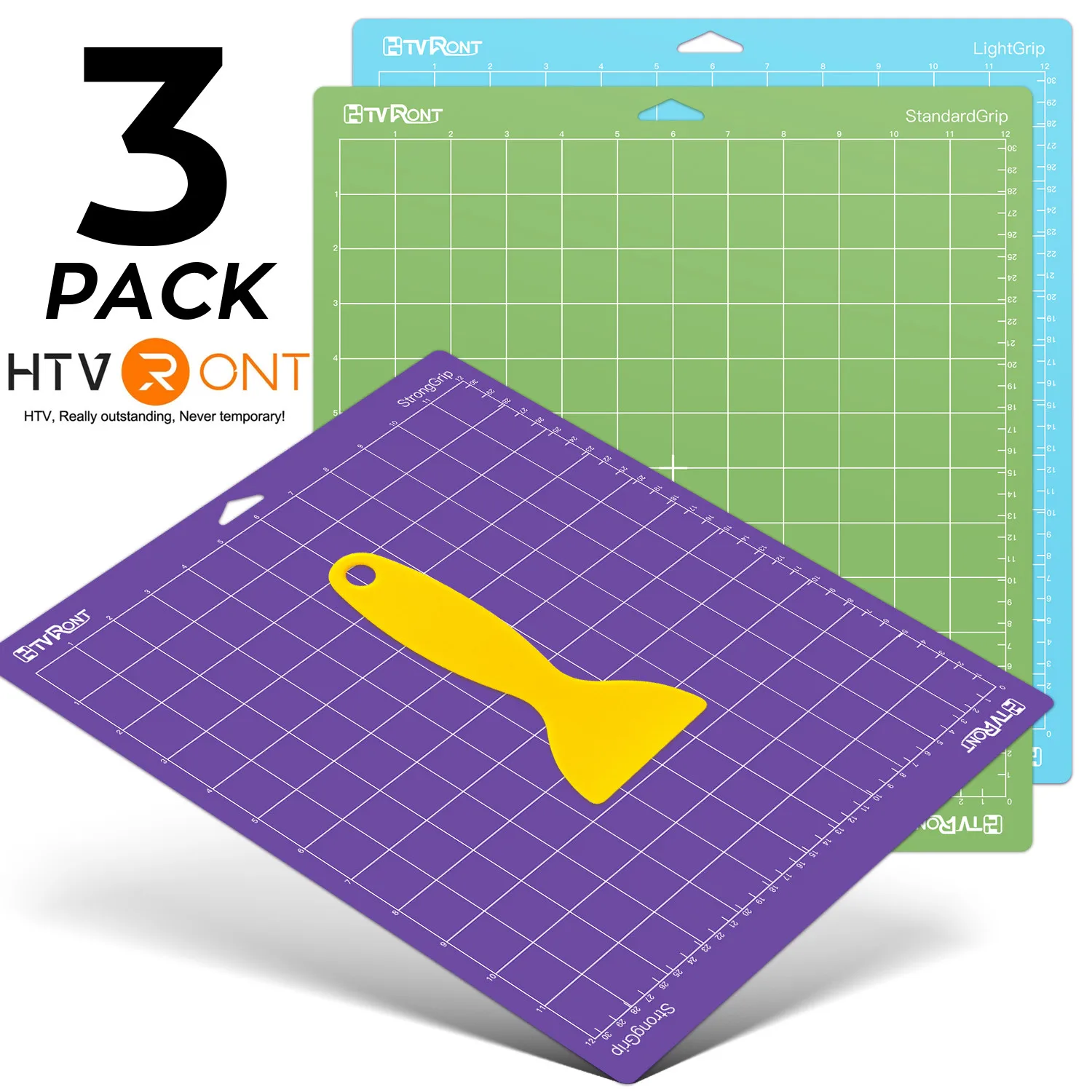 HTVRONT 3pcs 30cmX30cm Mixed Color PVC Adhesive Cutting Mat Engraving Machine Base Plate Pad for Cricut Explore Air/Air2/Maker