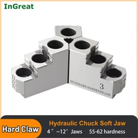 hydraulic chuck hard jaw high precision 5681012 inch oil pressure chuck standard 3 claws for cnc lathe accessories