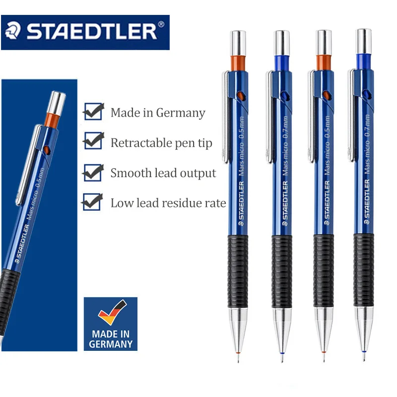 775 Professional Design Drawing Pencil 0.5/0.7/0.3mm Metal Nib Gum Grip For Engineers Art Students