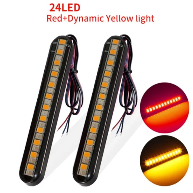 

Указатель поворота мотоцикла, течет воды, подсветка номерного знака, задний стоп-сигнал, 12 В, 24 светодиода, индикатор мотоцикла для Honda CBR500R