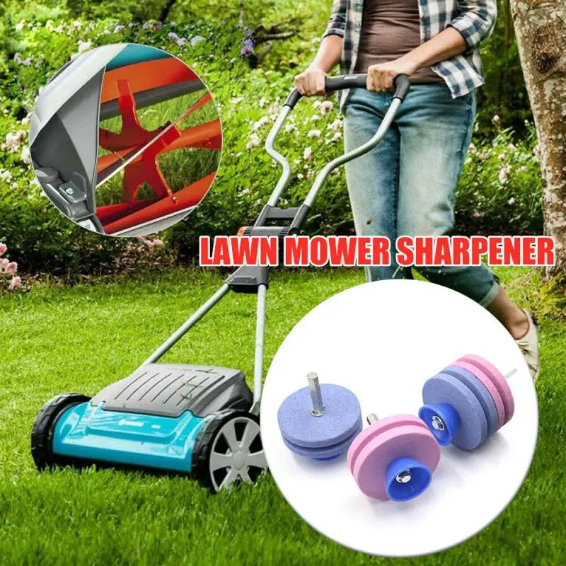 

Four/Two Layer Lawn Mower Faster Blade Sharpener Grinding Wheel Garden Kit Power Drill Universal Grinding Drill Tool