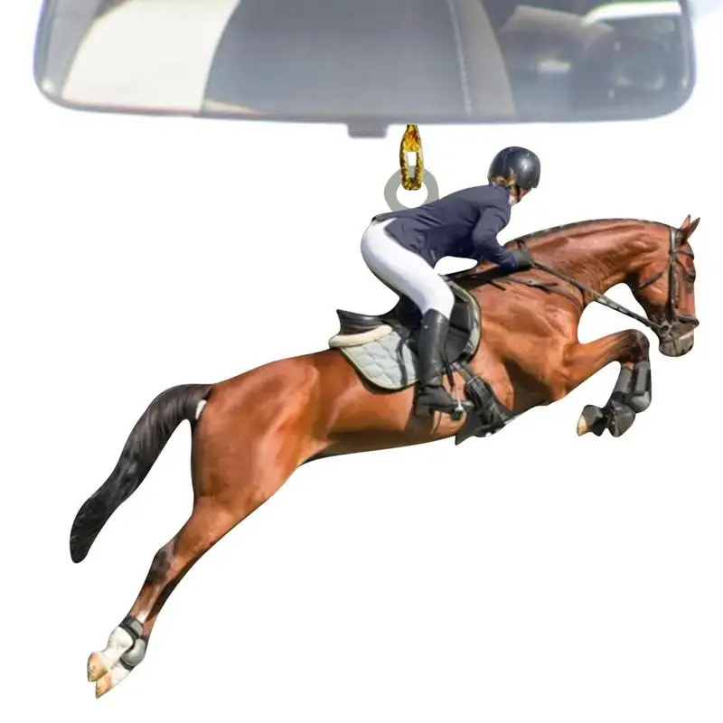 

Horse Pendant Ornament Swing Double-Sided 2D Acrylic Ornament Christmas Horse Pendant For Bedroom Garden Courtyard Balcony