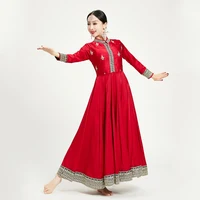 New Indian Dance Red Dress For Women Adult Bollywood Dance Stage Performance Costumes Oriental Folk Dance Clothing DQL7584