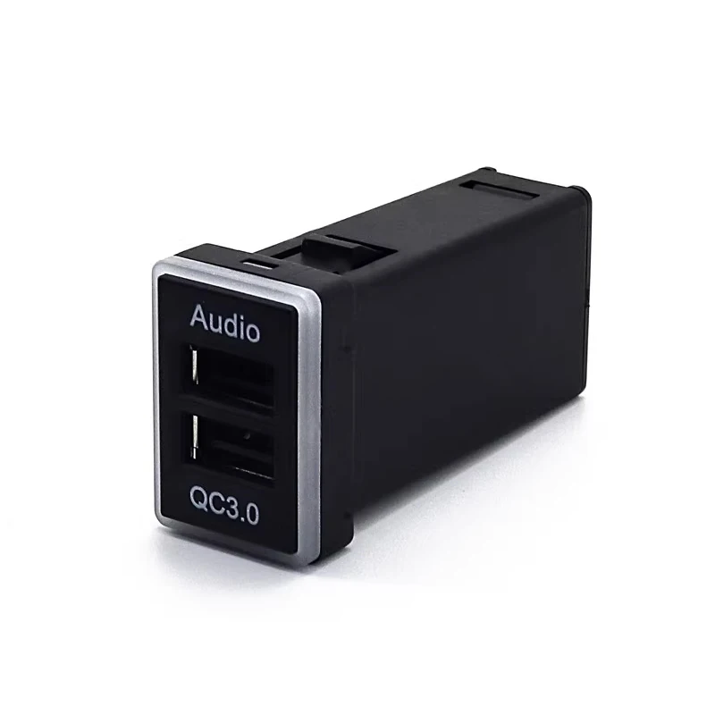 

Blue light car charger Audio QC3.0 USB interface dual socket for Toyota Prado Camry Prius Carrolla Rez Vichi Yaris