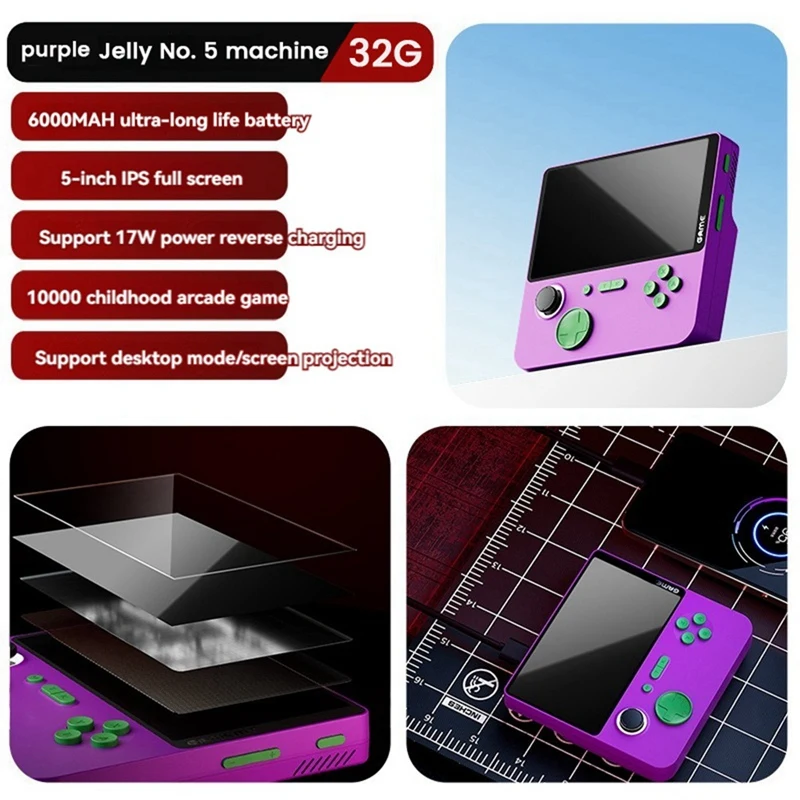 Портативная игровая консоль E5 32 ГБ 10000 игр 5 дюймов 6000 мАч