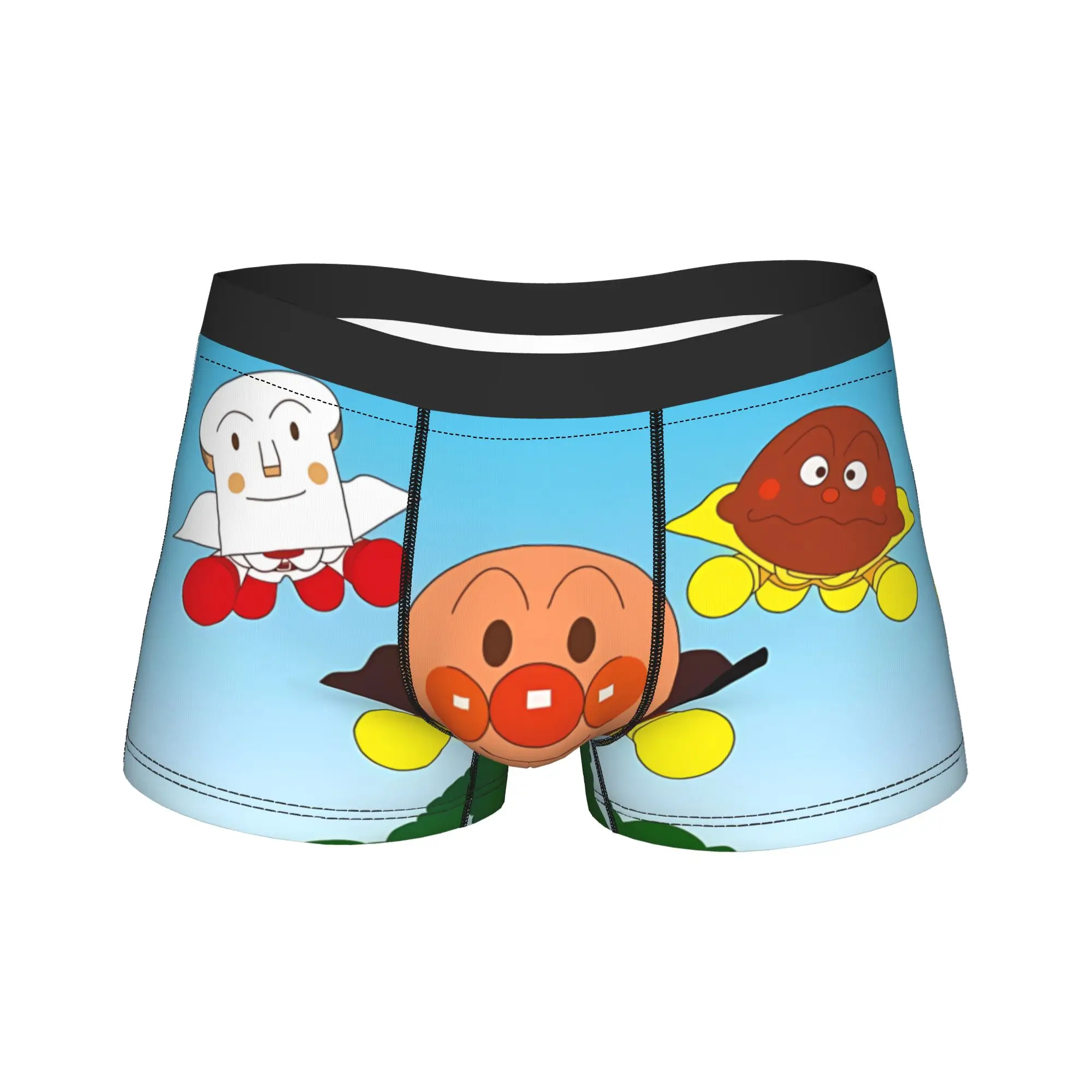 Фото Мужские трусы-боксеры Anpanman с японским комиксным принтом, мягкие, модные, больших размеров, хит продаж №1