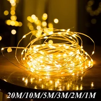 led fairy string lights christmas decoration usb battery power wedding garland curtain lamp holiday for bedroom outdoor fairy