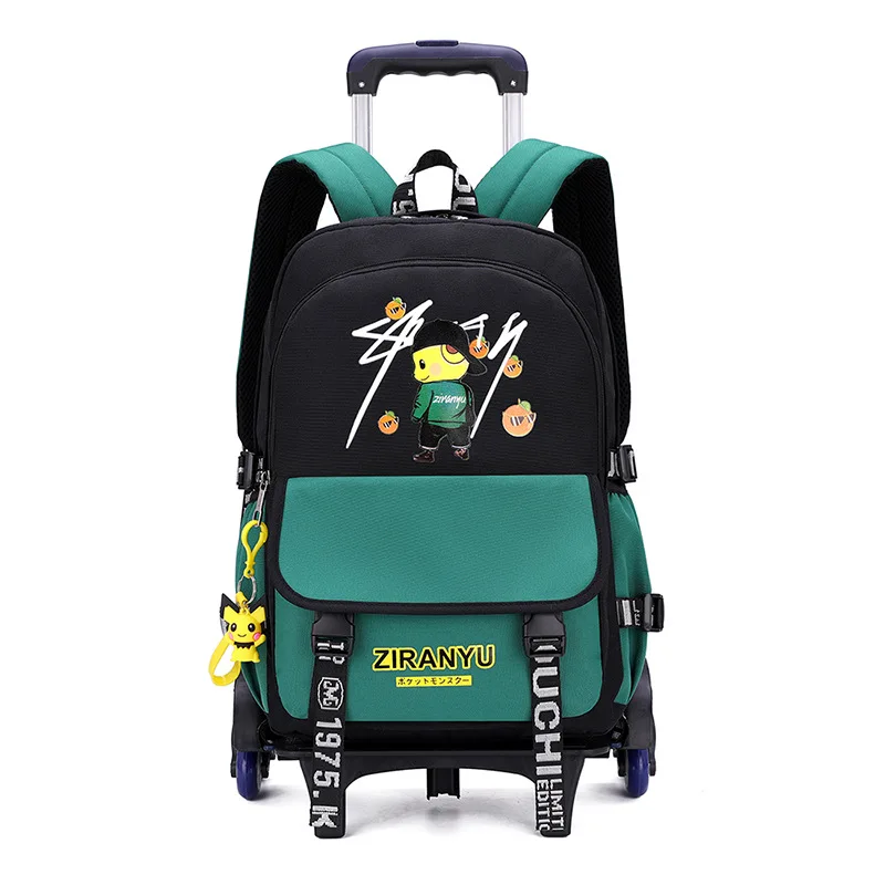 children Trolley School Backpack For Girls boys Wheels Travel Bag Schoolbag kids trolley School Bags Detachable Mochila Escolar