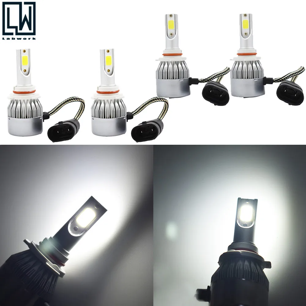 

9006+9005 LED Headlight 4200W 630000LM Hi-Lo Beam Combo Kit 6000K HID Lamp C6