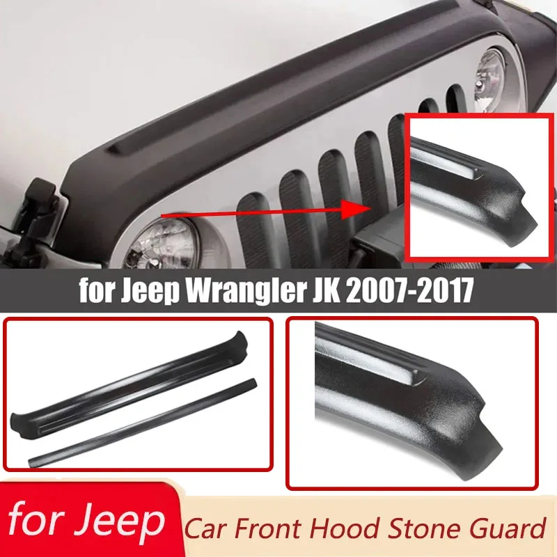 Фото Защита капота от песка и камней для Jeep Wrangler JK 2007-2017, дефлектор воздухозаборника, защита от насекомых, тюнинг кузова, внешние детали для автомобилей №1