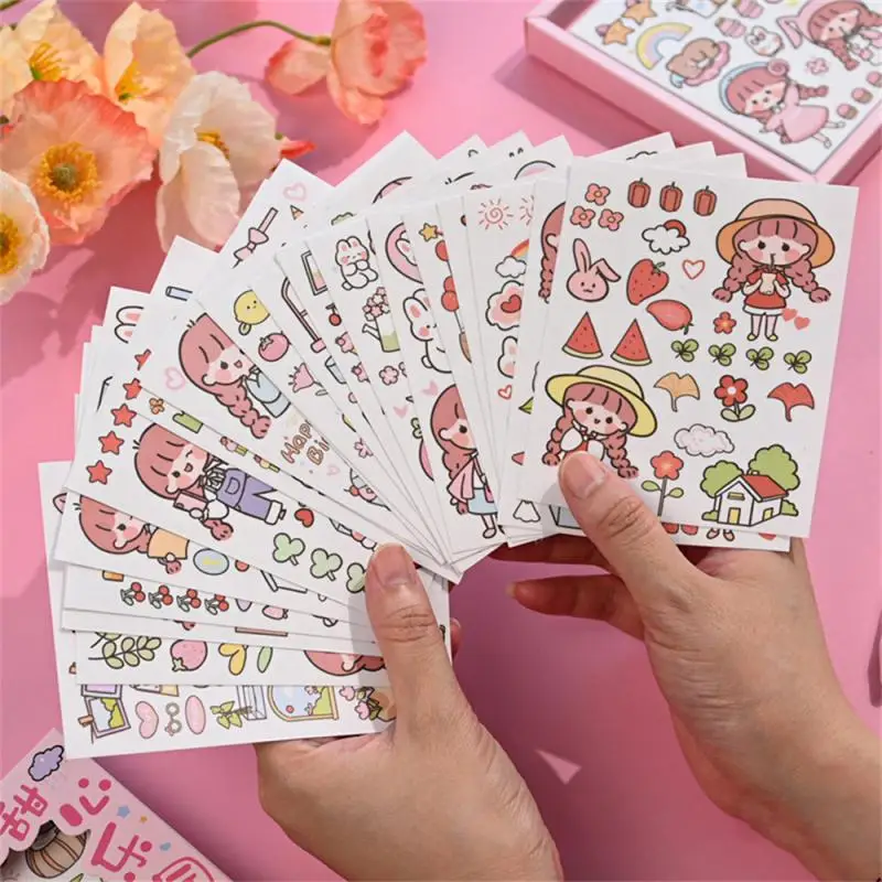 

Scrapbooking Hand Account Gift Box Decoration Personalized For Journaling Scrapbook Material Stickers Flower Field Tour Notes