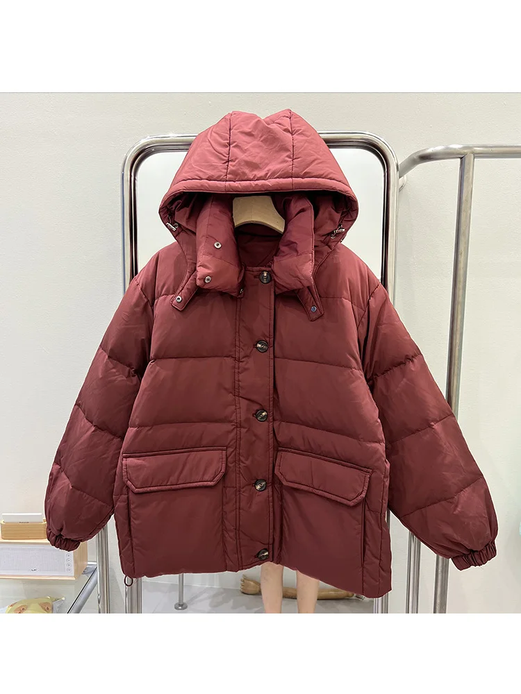 

New Women Hooded Down Jacket White Duck Down Jackets Winter Warm Coats And Parkas Female Outwear