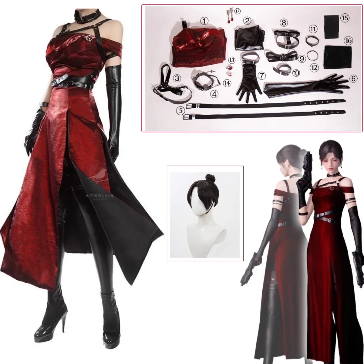 Игра Love and Deepspace Heroines Косплей Костюм Парик Платье Очаровательная вуаль Униформа