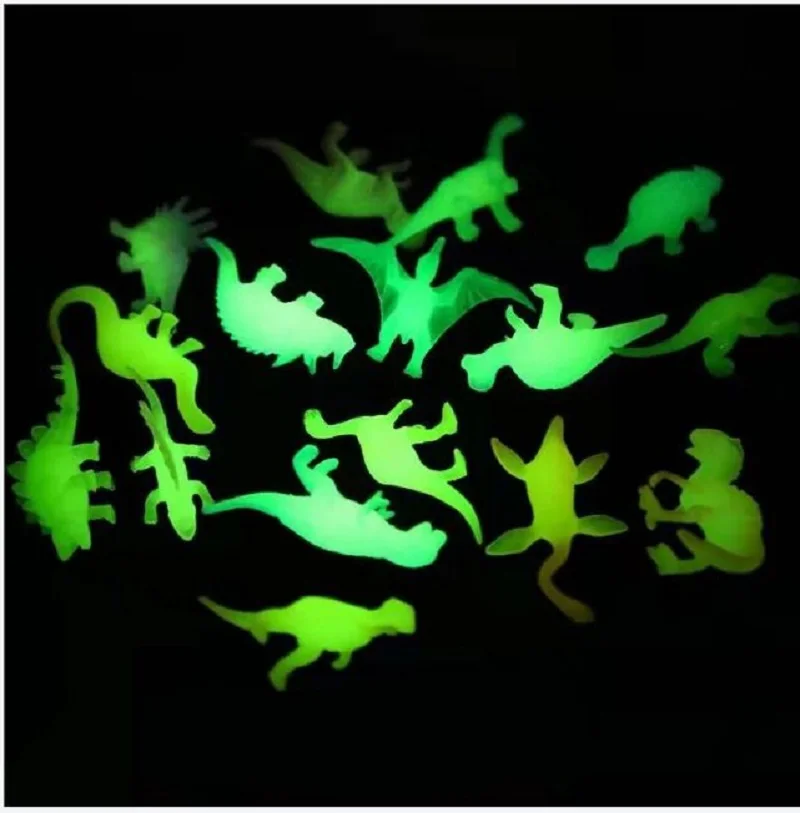 

12Pcs Luminous Dinosaur Jurassic Park Party Bag Glow In The Dark Toys For Kids Mini Animals Model Set Juguetes
