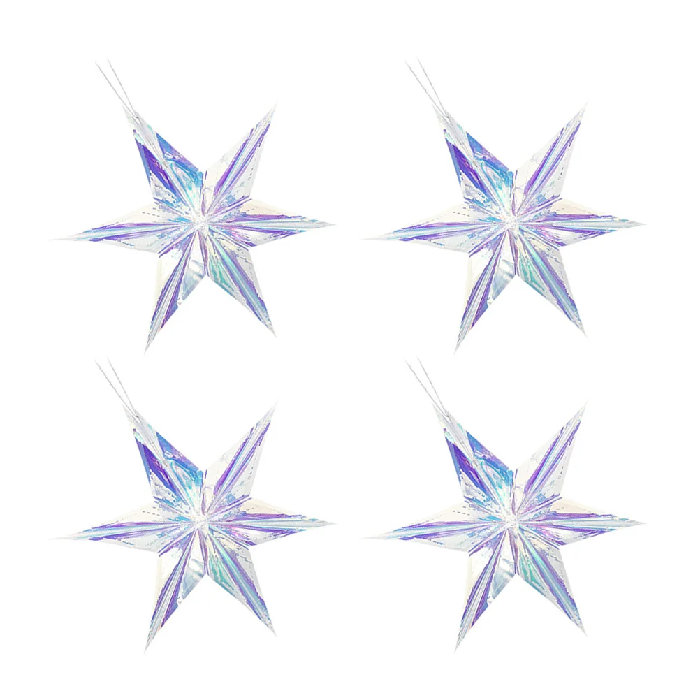 

4 Pcs Christmas Ornaments Party Decorations Star Birthday Supplies Hanging Baby