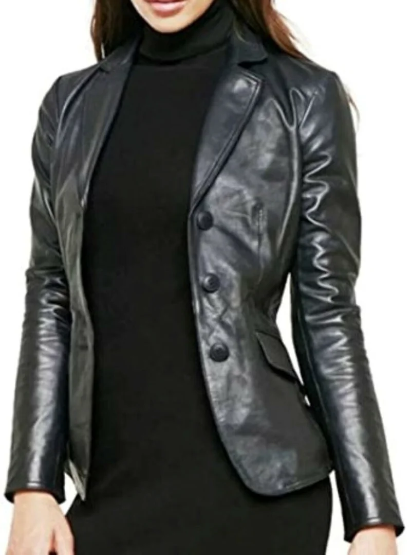 New Women Ladies Biker Black Moto Genuine Real Lambskin Leather Jacket Coat Genuine Leather Jacket Women