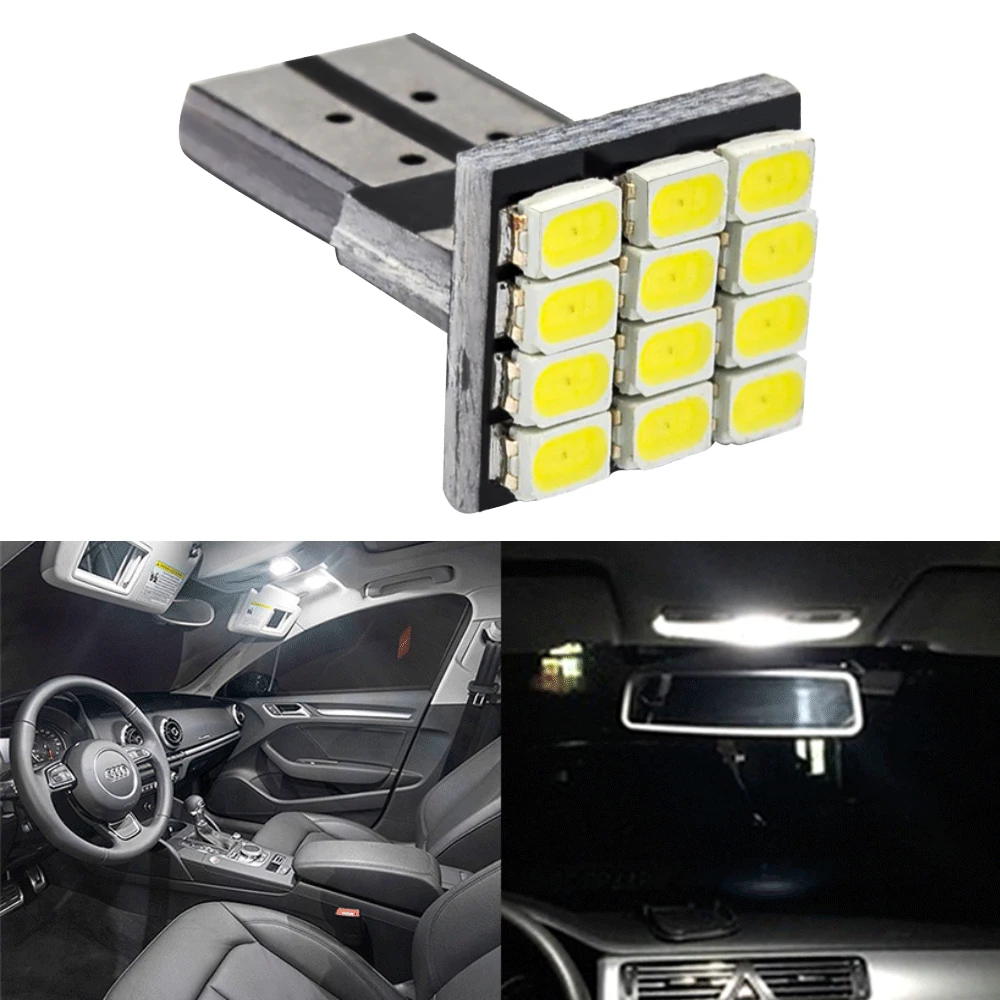 

4 шт. Универсальные Автомобильные светодиодные лампы T10T 1206 12SMD указатели поворота номерной знак купольные лампы для салона W5W 12 В осветитель...