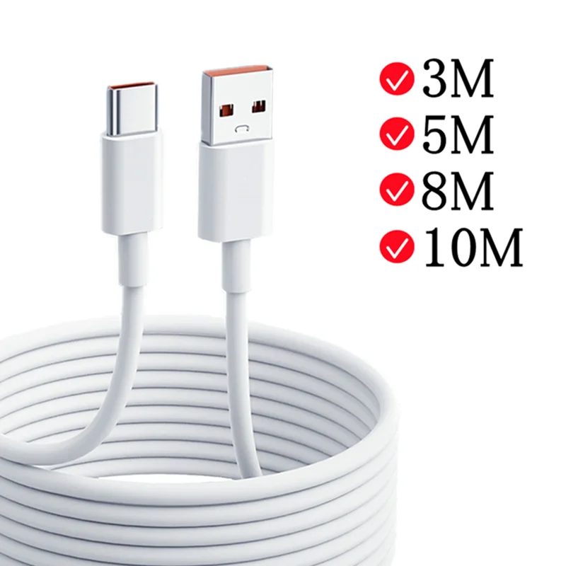 

1-10 м ультрадлинный зарядный кабель типа C, дополнительный удлинитель, зарядное устройство, провод, шнур USB C, аналогичная линия передачи данных для Xiaomi, Samsung, Huawei