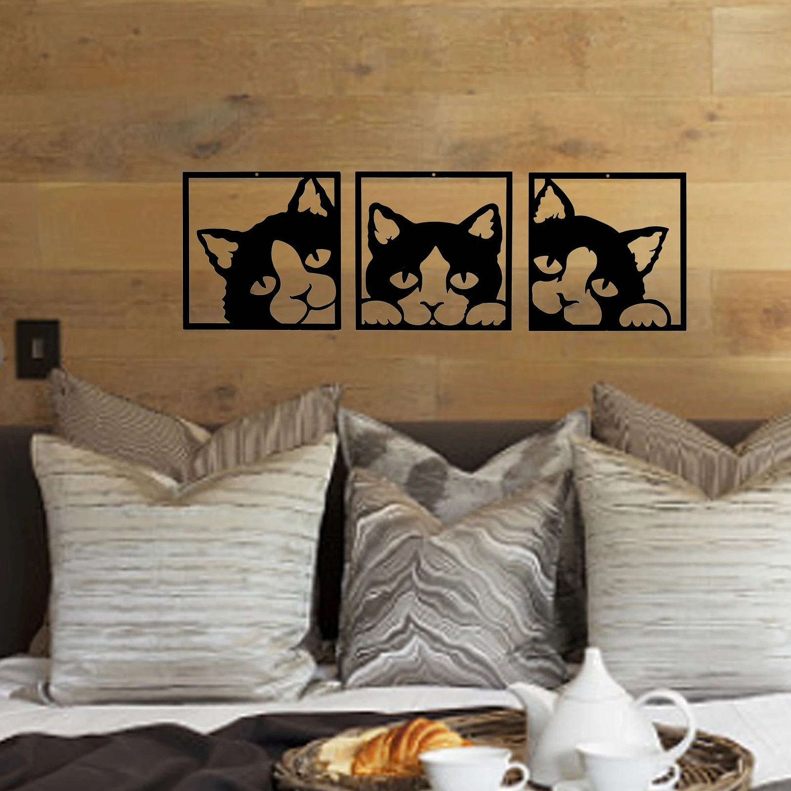 

3pcs Black Cat Wall Art Decor Metal Art Wall Decor Decoration Accessories DIY Bedroom Wall Decor Crafts Ornament