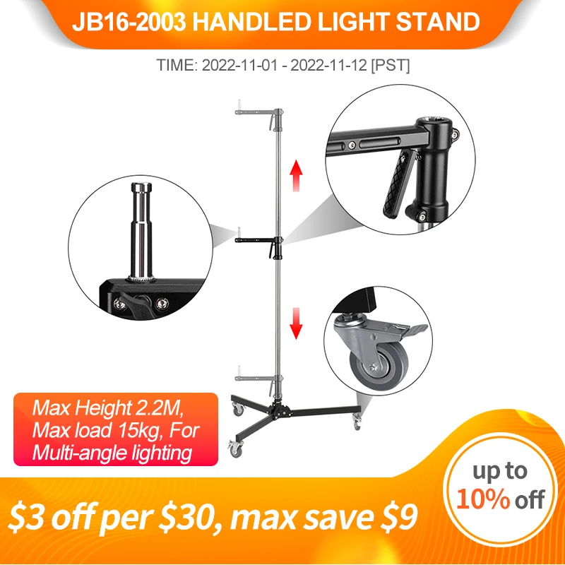 

Трипод JINBEI ручной работы для светильник съемки в прямом эфире, многофункциональное профессиональное оборудование для съемки