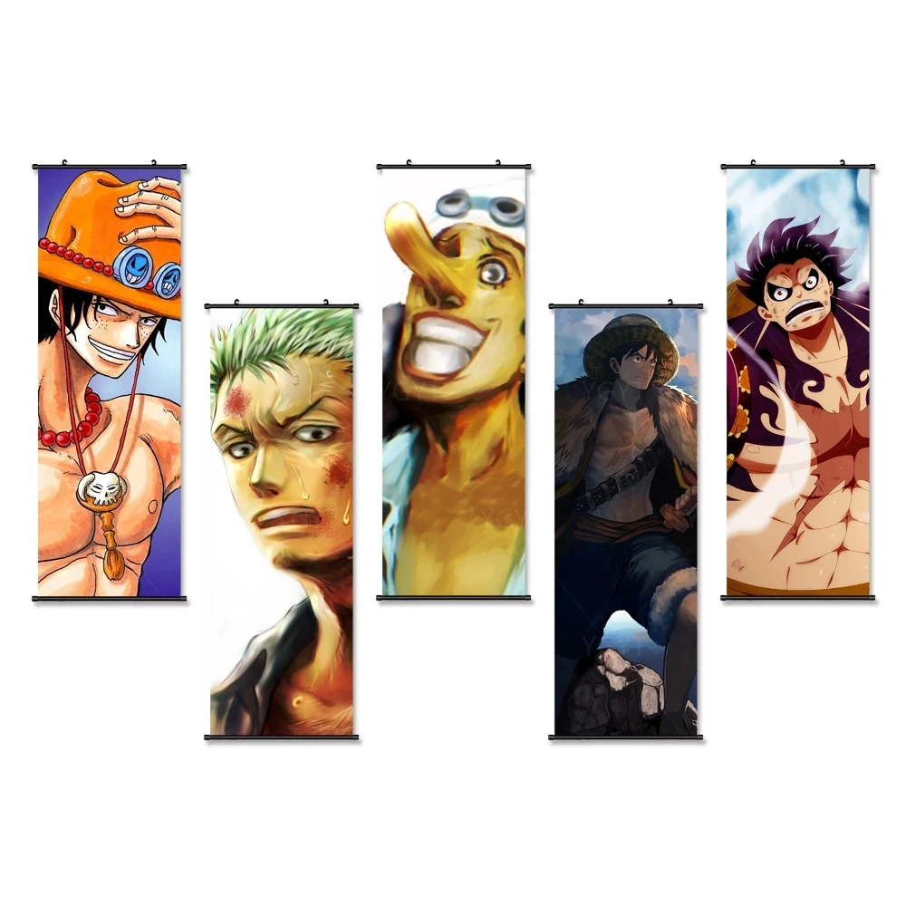 

Anime Wall Art Canvas Japanese Pictures One Piece Poster Plastic Scroll Bandai Hanging Painting Printed Home Decor Living Room