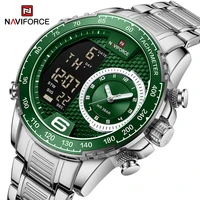 naviforce original men watches digital casual business green wristwatch fashion waterproof luminous chronograph rel%c3%b3gio masculin