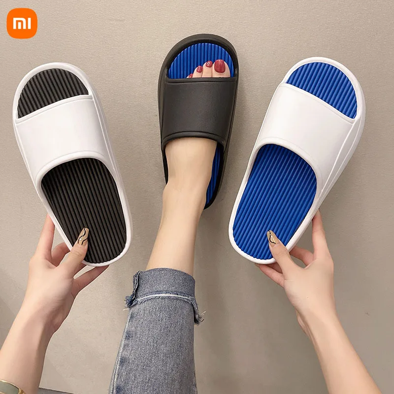 

Xiaomi Lady Slippers 4CM Thick Bottom Slippers Men's Summer Sports Outer Bathroom Bathing Sandals and Slippers Female Couples
